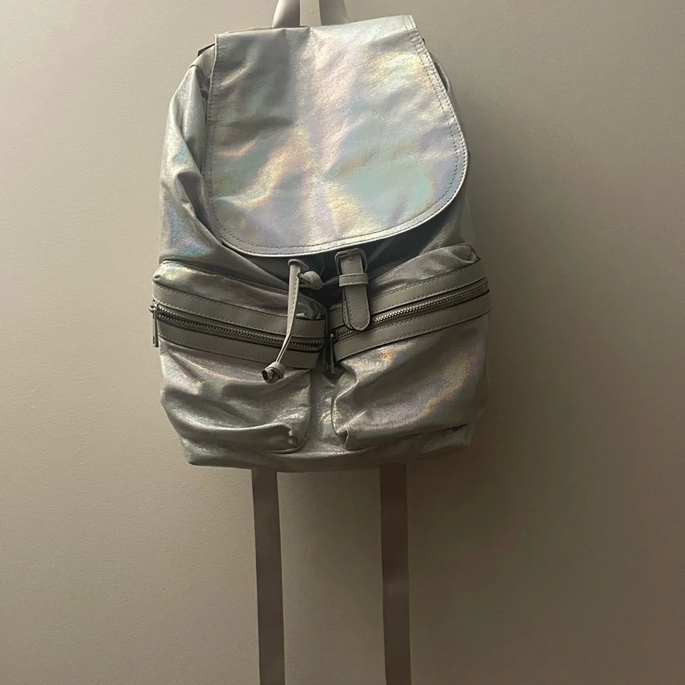Shimmering Holographic Silver Backpack - Picture 7 of 8